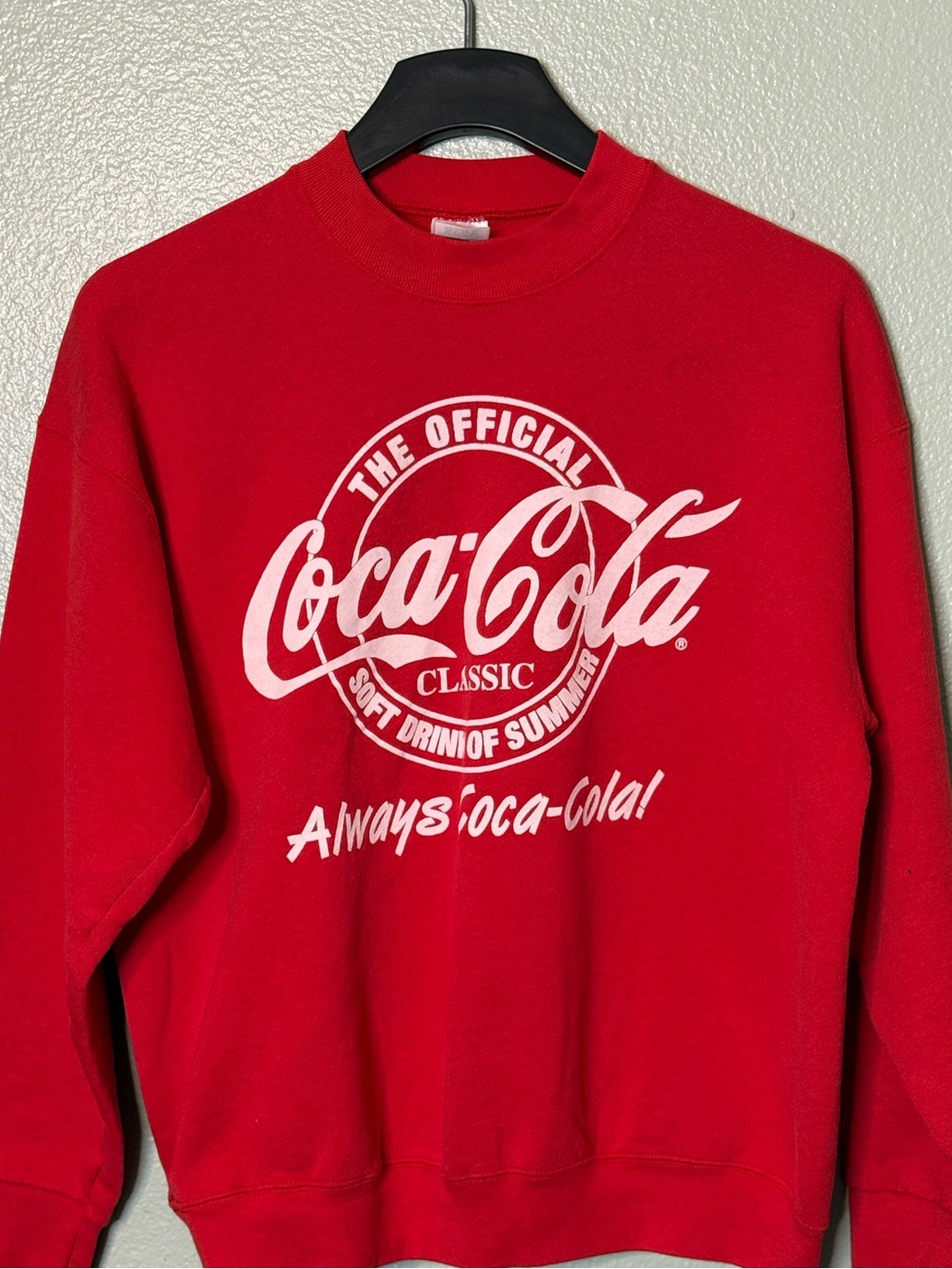 Coca Cola Red Crewneck Sweatshirt with White Logo